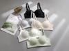 JINJUDUO Wireless Beautiful Enlarged Bra White Women's Bra, Lingerie, Breasts, Cute, (32/70, + Black)