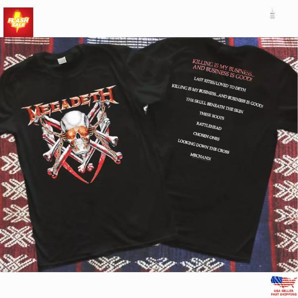 1985 Megadeth Killing Is My Business... И Дела Идут Хорошо Футболка Винтажная Унисекс Футболка XXXL