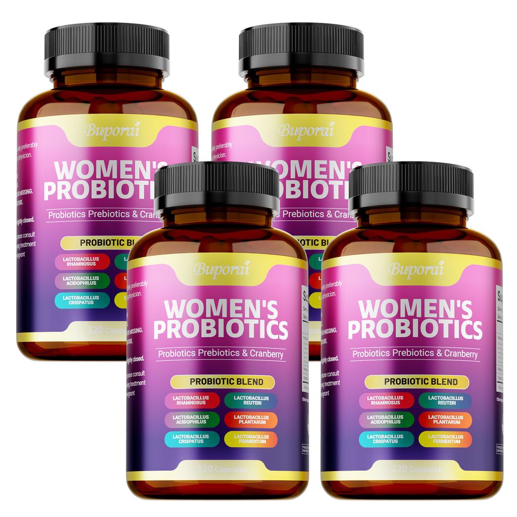 Buporai Women's Probiotic Capsules, Containing Cranberry Prebiotic Complex Strain, Daily Nutritional Supplement for Women