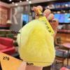 Rex Rabbit Fur Duck & Pear Keychain - Cute Plush Bag Pendant