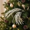 Glitter Finish Xmas Tree Beaded Sprig Multi-Beaded Artificial Christmas Spray  Christmas Tree Decor