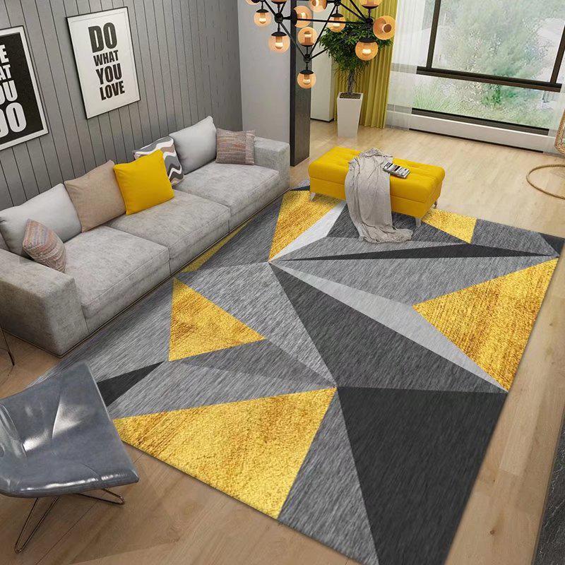 Nordischer Geometrischer Minimalistischer Leichter Luxusteppich: Schlafzimmer, Erkerfenster, Nachttisch, Couchtisch, Sofa, Fleckenabweisend