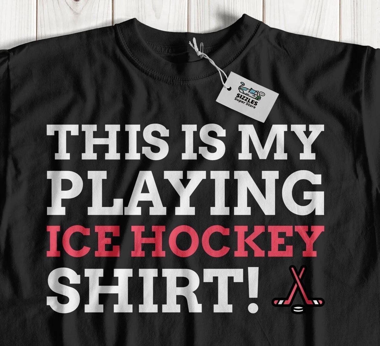 This Is My Playing Ice Hockey T-Shirt Puck, Ice Hockey Coach Gifts M