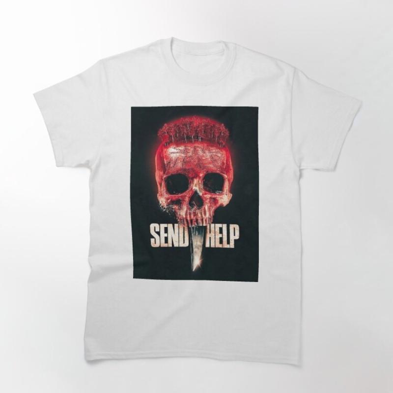 movie Send Help poster graphic 100Cotton unisex shirt 2026 Summer New breathable Unisexs Womens fashion Y2k Short sleeve Tshirt