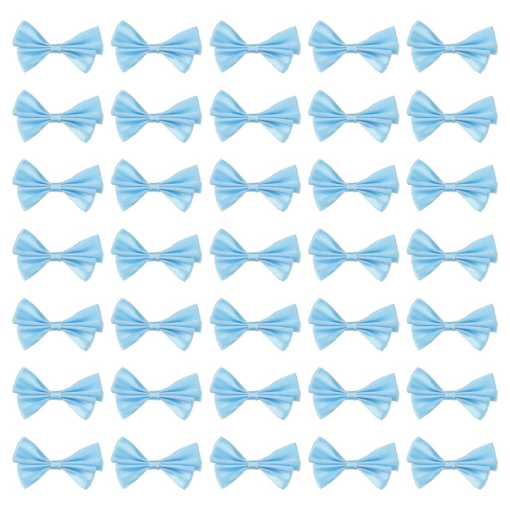 100 Pcs 2.4" Mini Bow Tie Satin Ribbon Bows Ties Twist Tie Bows Little Bowknot Embellishments for Sewing Gift Craft Wrapping