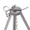 Portable Silver Aluminum Tripod Stand with Combination Stove for Outdoor Camping & Hiking Firewood Fuel Cooking & Grilling