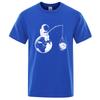 Summer Men High Quality T-shirt Blend Funny Design Astronaut Printing for Men Loose Top Cool Casual Tshirt Male Shirts