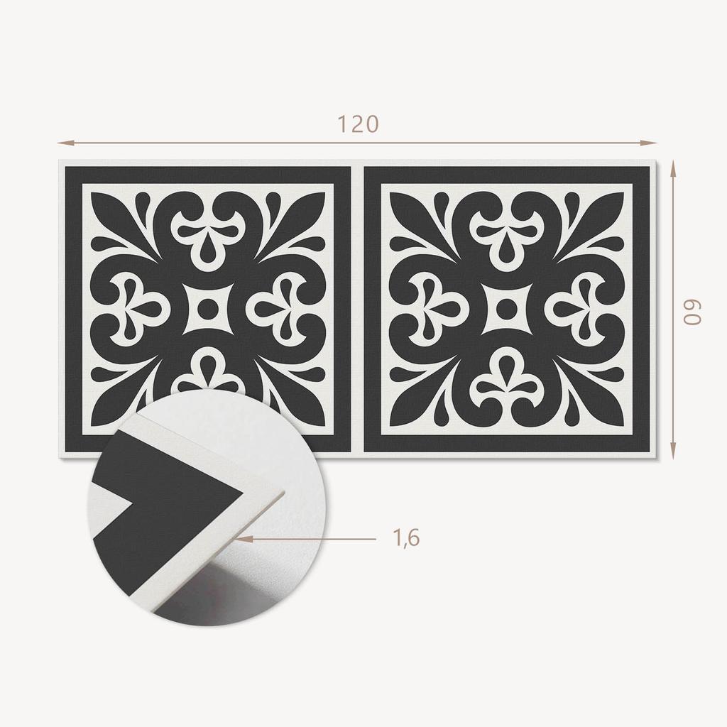 Self-adhesive Patterned Vinyl Decor for the Bedroom 120x60 Cm. Pattern with Elegant Motifs.