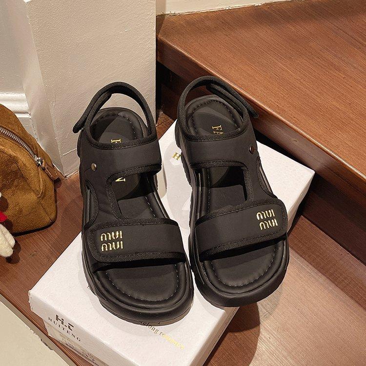 

[Youshilai] Velcro sandals 2025 new summer wear non-slip beach shoes Roman cool slippers 35