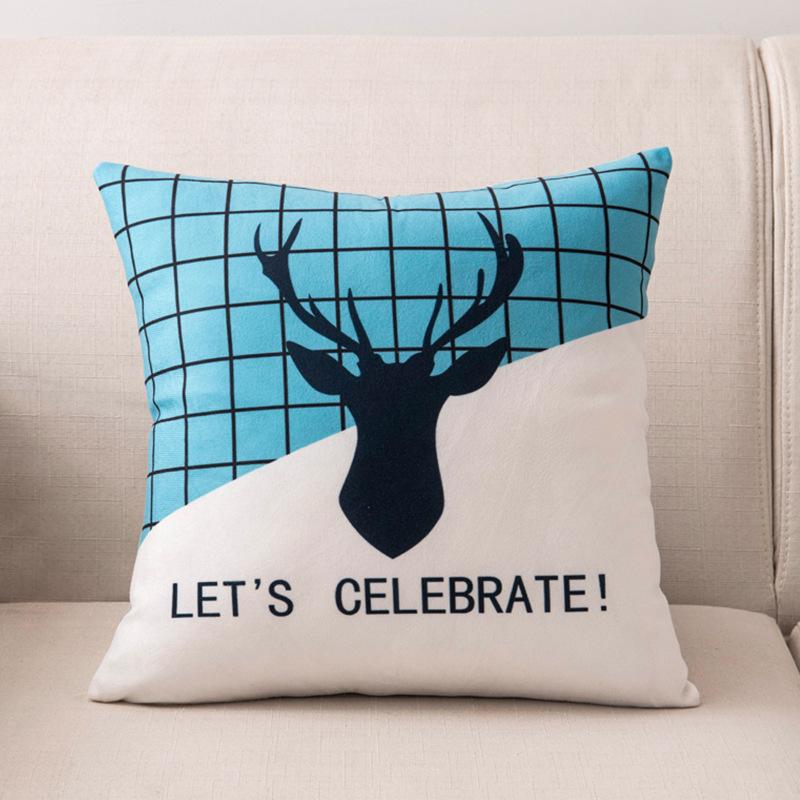 45x45cm Nordic Ins Cartoon Printing Square Pillowcase Living Room Sofa Office Seat Cushion Cover Home Decoration