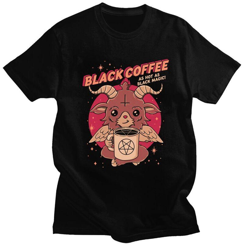 Man T Shirt Funny Baphomet Evil Satan Demon Tops Male Women Harajuku Cartoon GraphicTee Lucifer Goat Tshirt Short Sleeved Tees