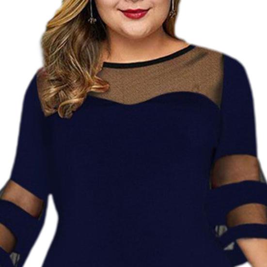 Women Dress Flare Sleeve Plus Size Autumn Winter Pure Color Slim Midi Dress for Wedding