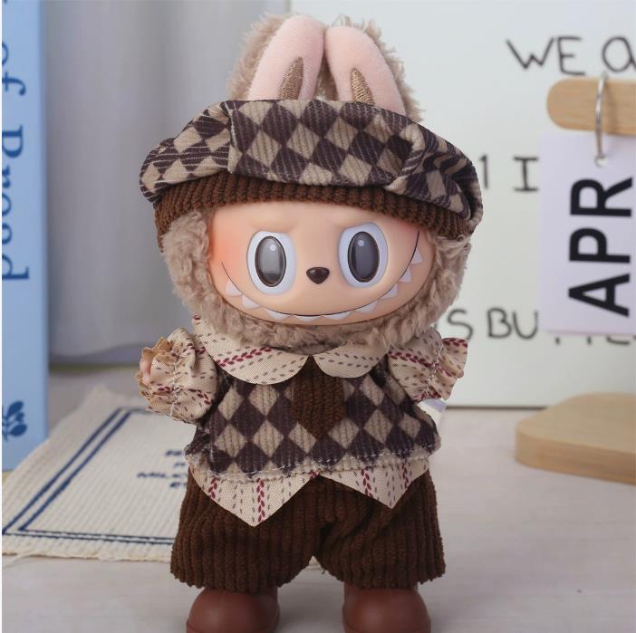 Oblečení pro panenku Labubu Oblečení 17cm Vyměnitelné Módní Kostým pro Plyšové Hračky