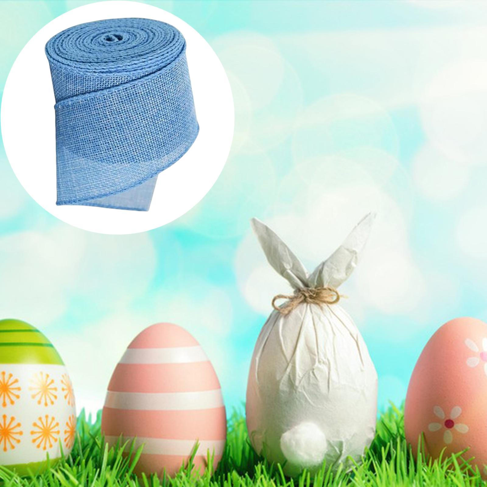 

Лента из мешковины длиной 5 м с проволочным краем для упаковки подарков и изготовления бантов синий