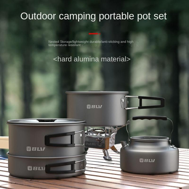 

Уличная сковорода, уличный чайник, кипящая вода, горшок для пикника, портативная газовая плита, посуда, портативный набор, маленькая кастрюля, плоская сковорода, горячая