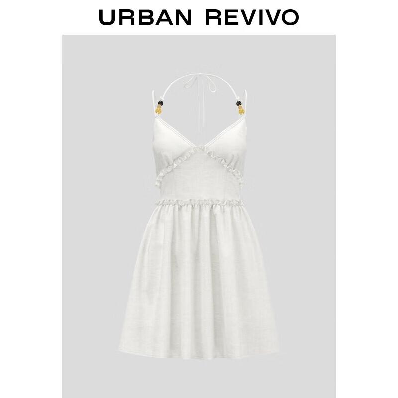 

Женское платье-ками с оборками на бретелях и сборками L