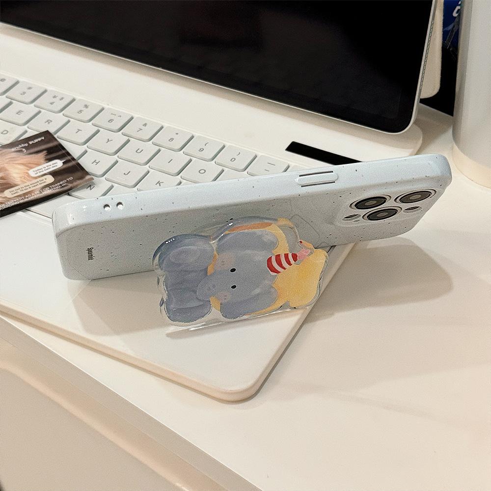 ins Korean baby elephant bracket is suitable for iphone15pro max mobile phone case Apple 16 film soft 13 all-inclusive 17.
