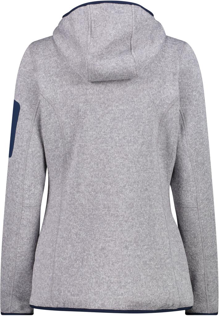 Куртка CMP Woman Fleece Jacket Fix Hood (3H19826) Knit/Tech Melange Hoody (3H19826) argento/blue