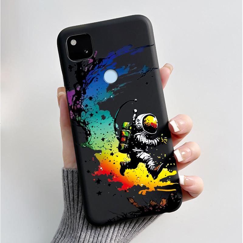 Case For Google Pixel 4a Luxury Fashion Butterfly Flowers Soft Matte TPU Silicon Back Cover Black For Pixel4a 4G 5G Phone Case