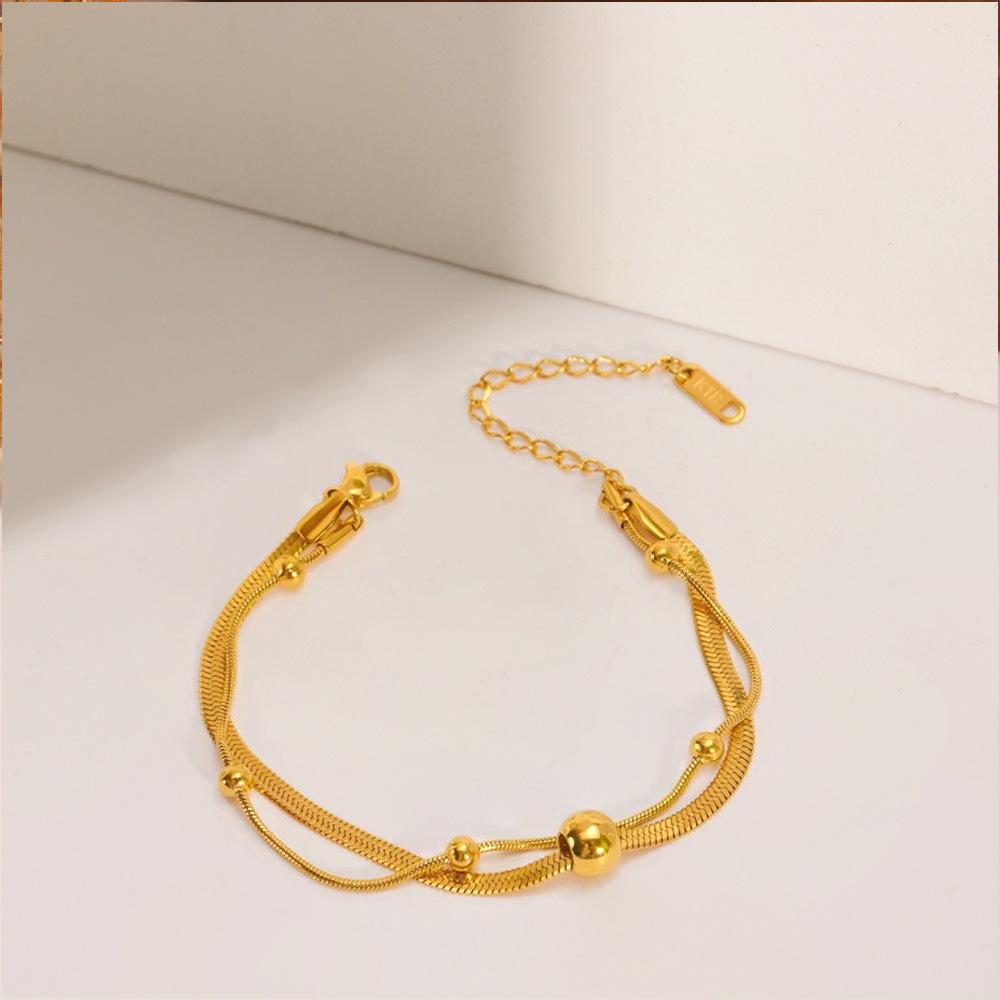 2025 Women's Titanium Steel Anklet – Light Luxury, 18K Gold-Plated, Fade-Resistant