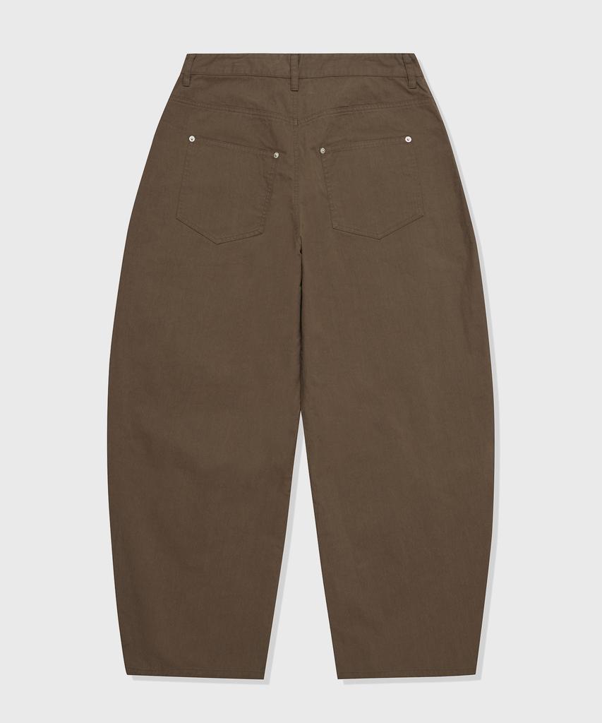KIIMUIR Curved Wide Cotton Pants_Brown [Select Belt/Keyring]