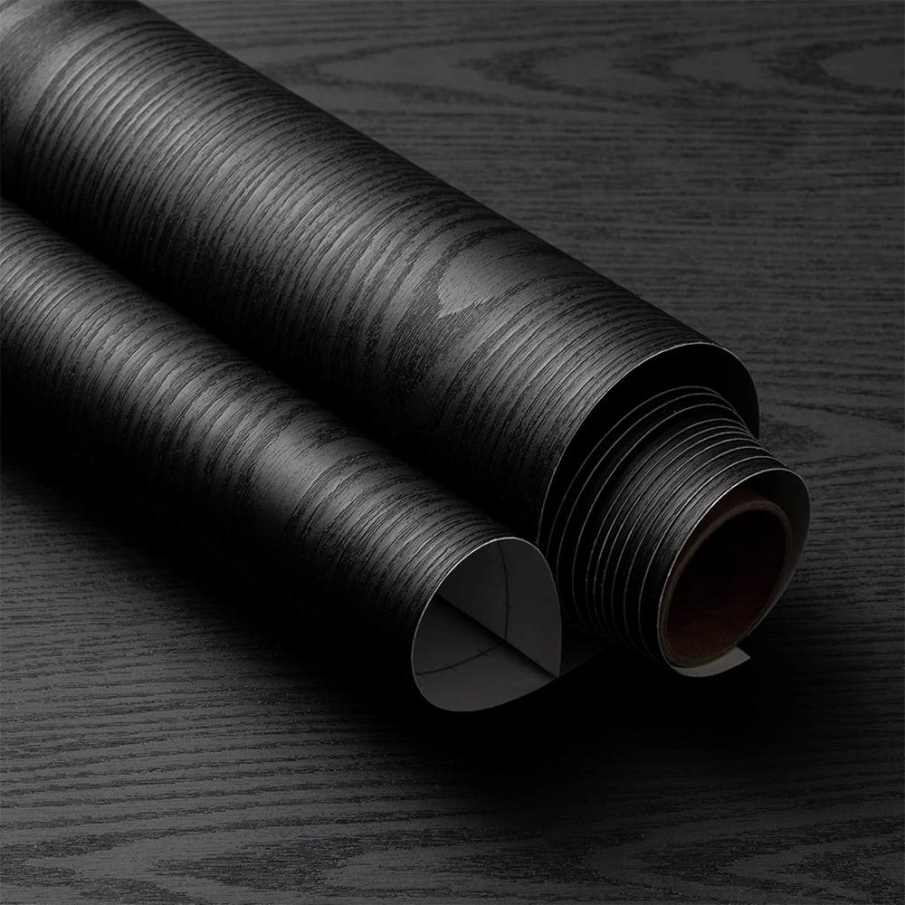 Wood Grain Contact Paper Brown Wooden Wall Cover Self-Adhesive Removable Vinyl Film Easy To Apply For Furniture Kitchen Cabinets