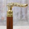 93.98 Cm Walking Stick Wooden and Brass Goldene and White Walking Stick Brass Cane Gift for Grandfather, Father