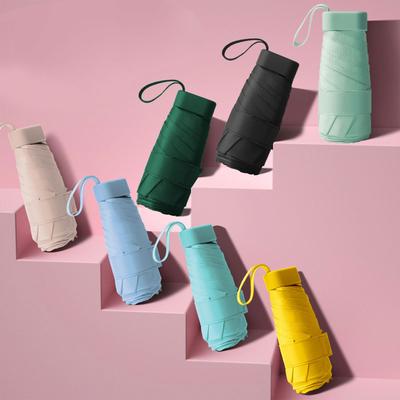 Small Folding Umbrella Rain Mini Pocket Parasol Anti-UV Waterproof Portable Travel Parasol