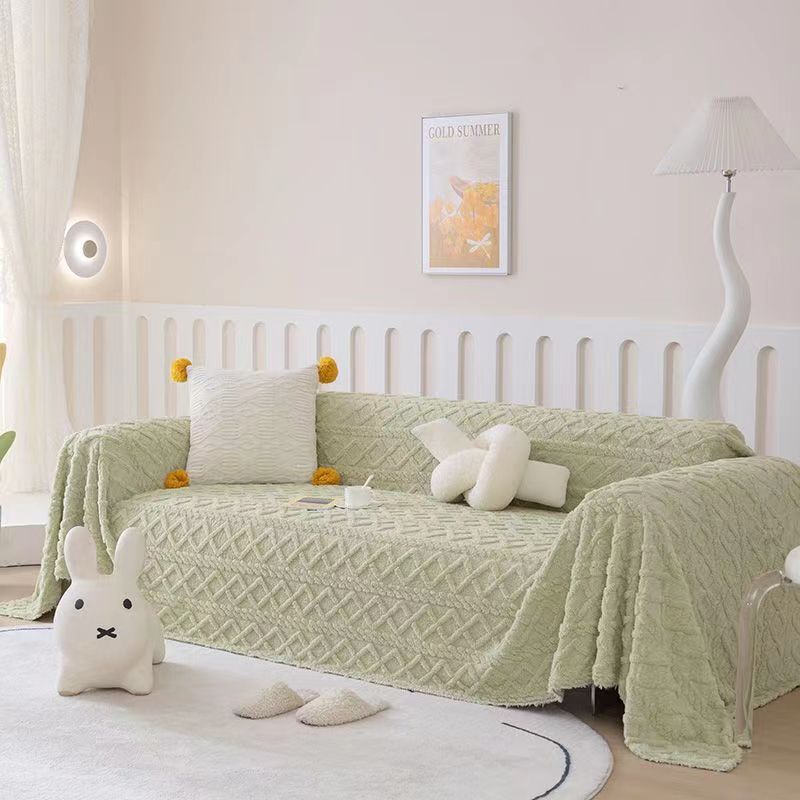 

Универсальный защитный чехол для дивана Универсальный чехол-полотенце Не царапающееся утолщенное одеяло из овечьей шерсти Простая подушка для сиденья Пылезащитный чехол 180x130cm