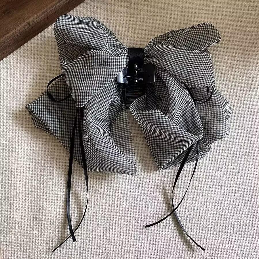 Handmade Chiffon Floral Bow Ponytail Clip for Voluminous Hair