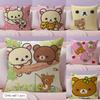 Cartoon RRilakkuma Cushion Cover Natural Linen Pillow Case DoubleSided Print Decorative Sofa Pillowcase Home Decor Gift