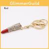 Elegant Crystal Rhinestone Lipstick Keyring Charm With Premium Zinc Alloy Build