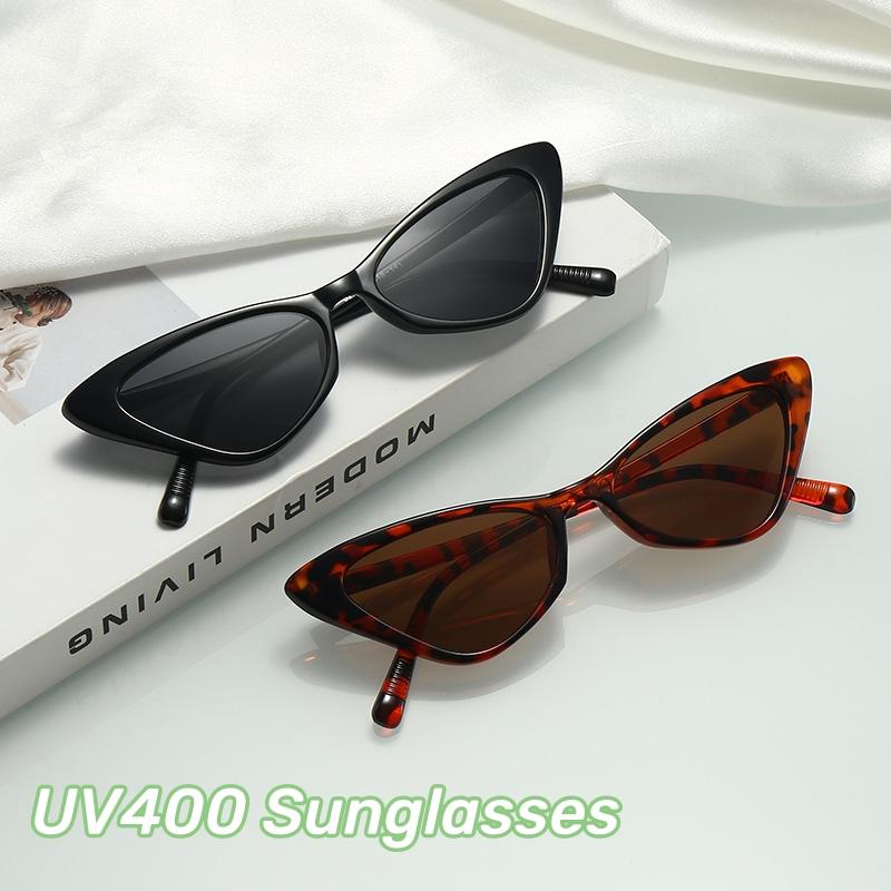 Trend Retro Small Frame Sun Protection Glasses Personality Candy Color Triangular Cat Eye Sunglasses Ultra Light Unisex Glasses