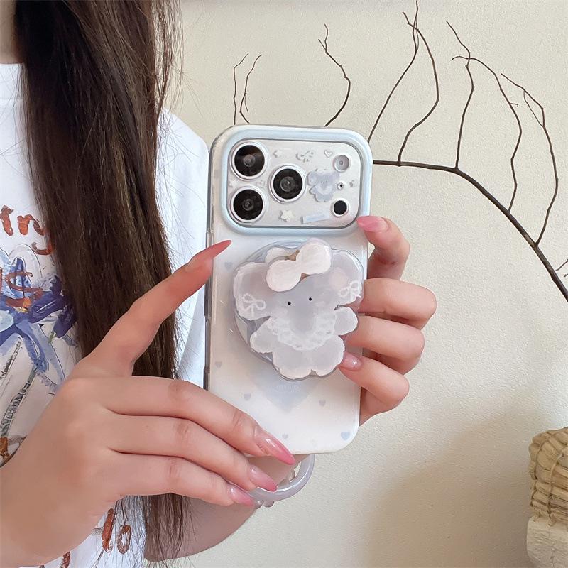 Magnetic Elephant Heart Bracket for iPhone 17/16 Pro Max/15 Pro Case