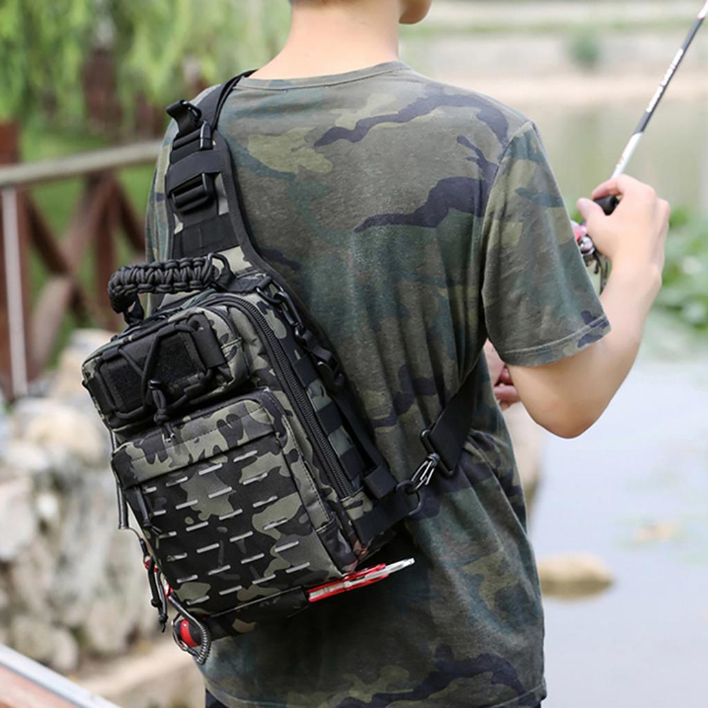 Fishing Sling Bag Fishing Tackle Storage Bag Tool Bag for Fishing Hiking Hunting Camping