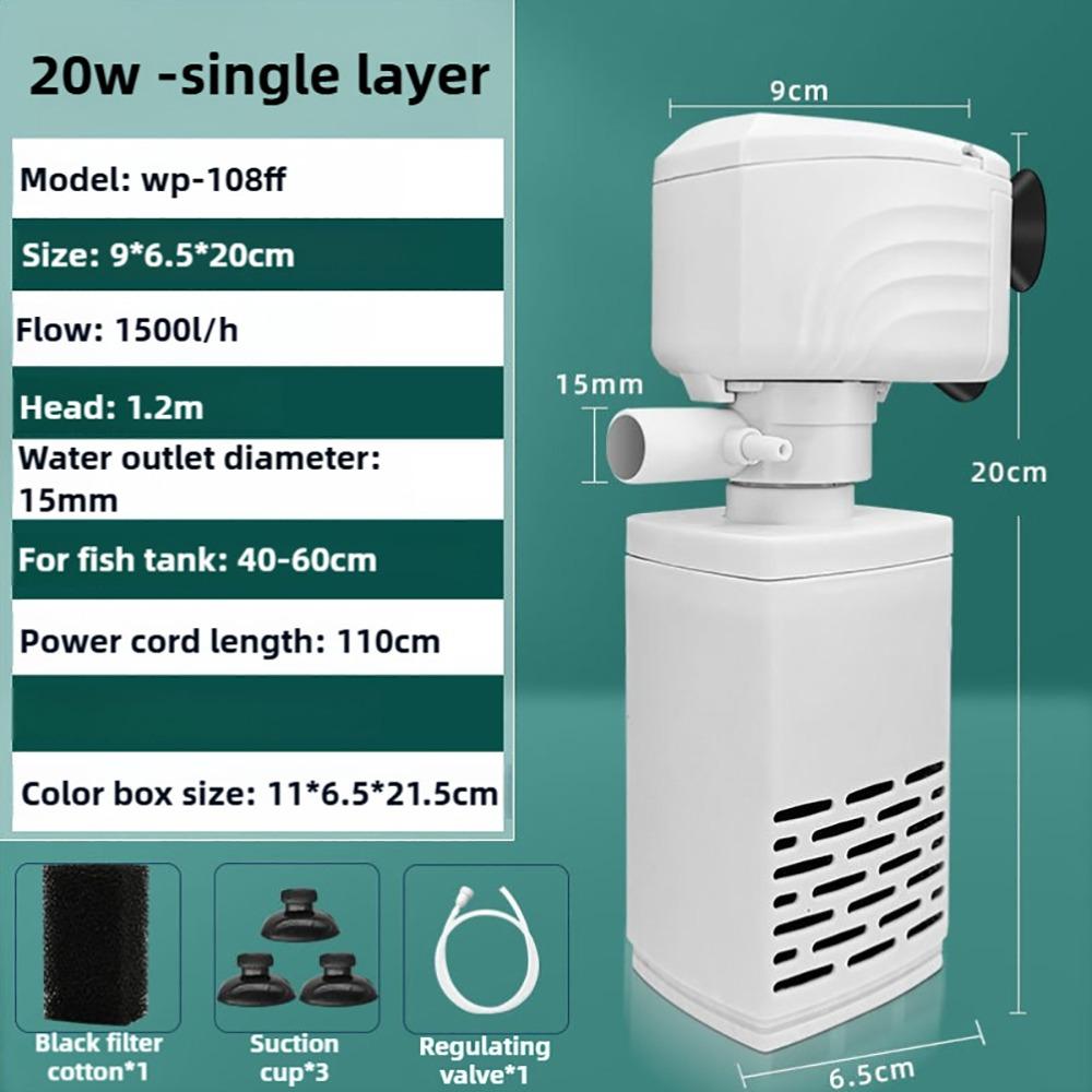 1Pcs Submersible Silent Aquarium Filter Pump 3 in 1 Wave Maker Durable Air Oxygen Aerator