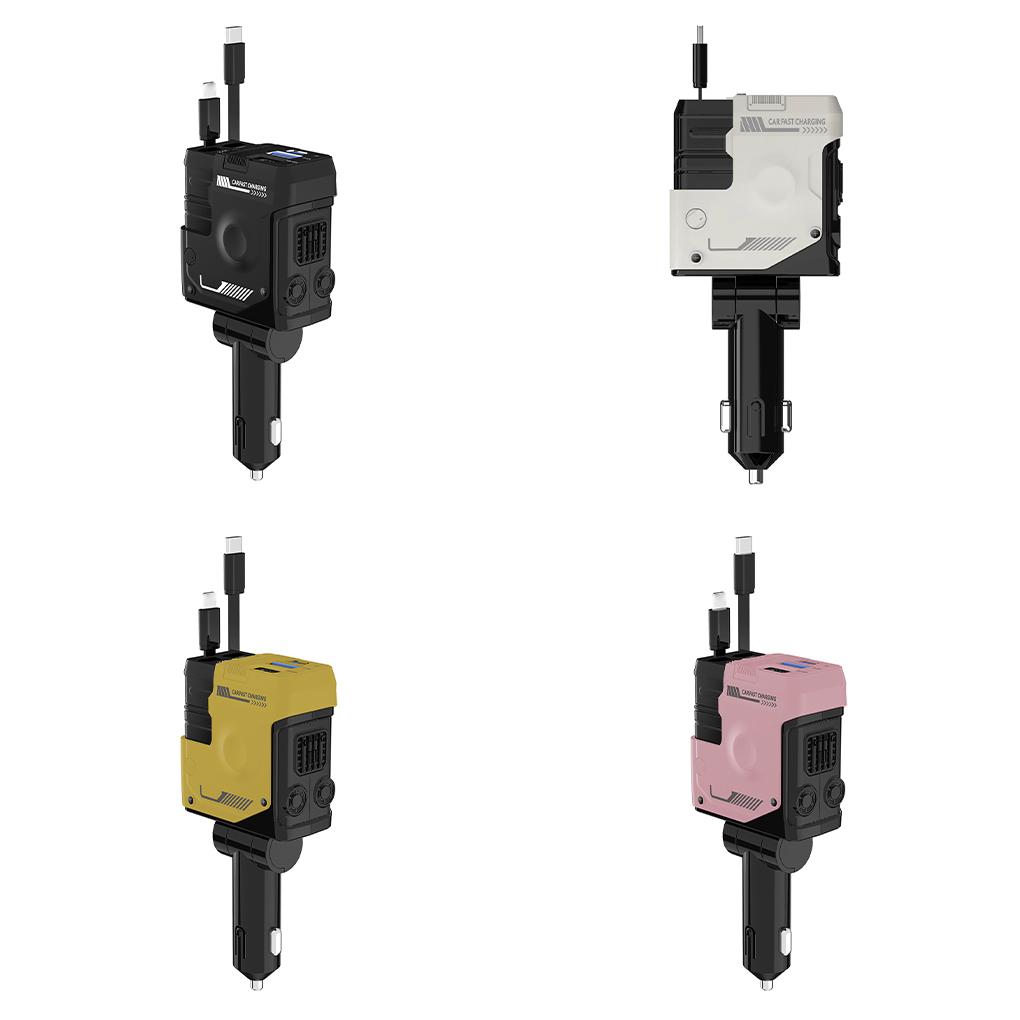 ABS Super Fast Car Charger With Dual Type-C Interfaces And Intelligent Chip Car Charger Adapter