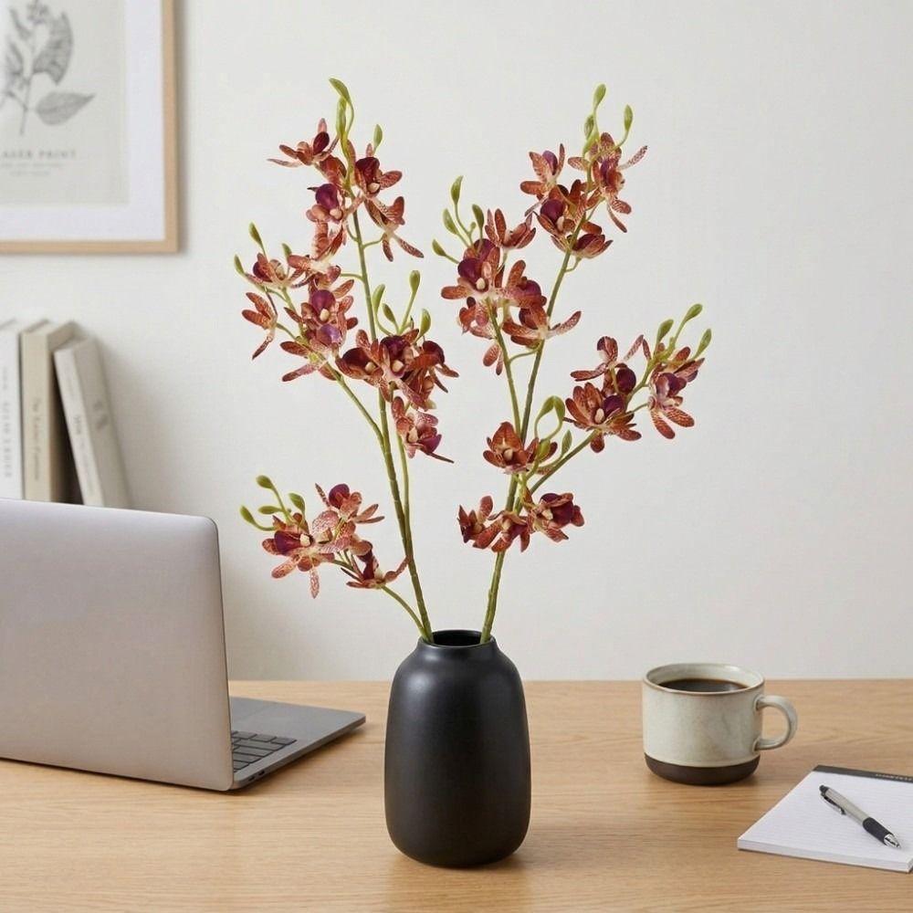 Small Butterfly Orchid Artificial Vanda Orchid Flower Real Touch Handmade Simulation Mini Orchid Realistic 72cm
