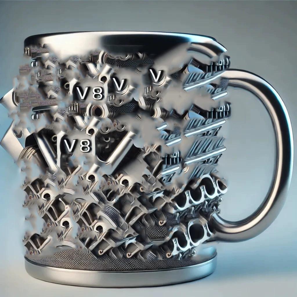 Engine V8 V6 Metal Cup Design Crafts Creative Resin Mug Handicraft Three-dimensional Cup Home Decoration Figurines Gift Ideas