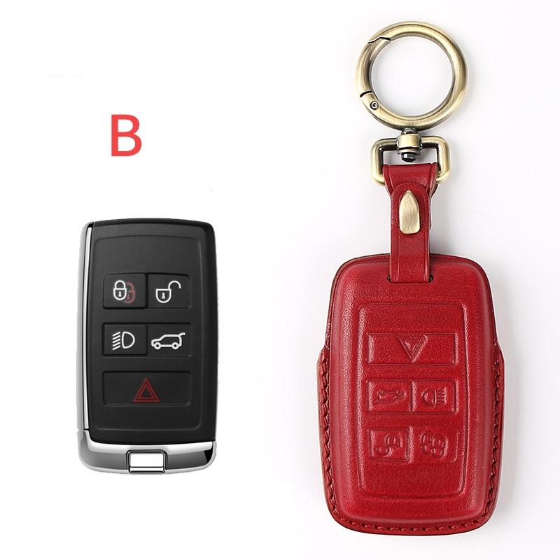 Interior Mouldings Handmade Leather Car Key Case Cover for Land Rover Range Rover Sport A9 Discovery 2 3 4 Sport For Jaguar XF A