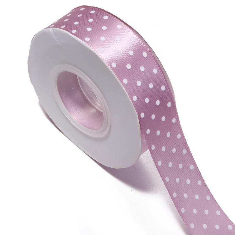 Fadeless Polka Dot Satin Ribbon 25mm 25 Yards Per Lot Reusable DIY Craft Material for Hair Bow Making Wedding Decor