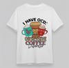 Men's Oversize T-Shirt Obsessive Coffee Disorder Humor Tee White Cotton Short