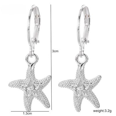 Silber überzogene ohrringe S925 silber ohrringe silber schmuck mode retro damen seestern ohrringe ohrringe schmuck Koreanische version