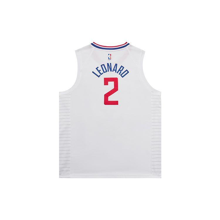Nike X NBA Kids Basketball Jersey Collaboration Quick-Dry Letter Number Print Breathable V-Neck Leonard Clippers No. 2 Kids Jerseys 3Z2B7BZ1P-CLIKL