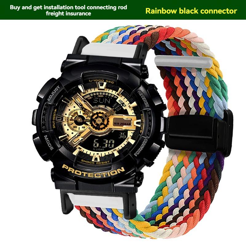 for Casio Watch with 16mm Magnetic Outdoor Nylon Strap G-SHOCK GA110 100 120 GA900 GA2100 DW-5600 GW-B5600 GW-M5610 Sports Strap