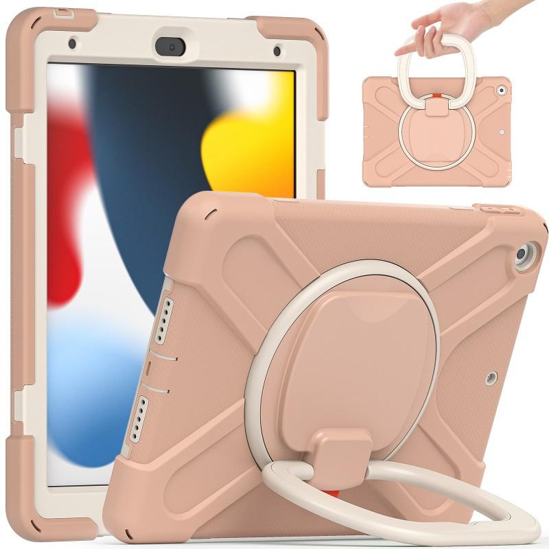 IPad Air 5 10.2 Inch Protective Case With Rotating Kickstand Shoulder Strap Shockproof SiliconePC Shell Daily Use Travel