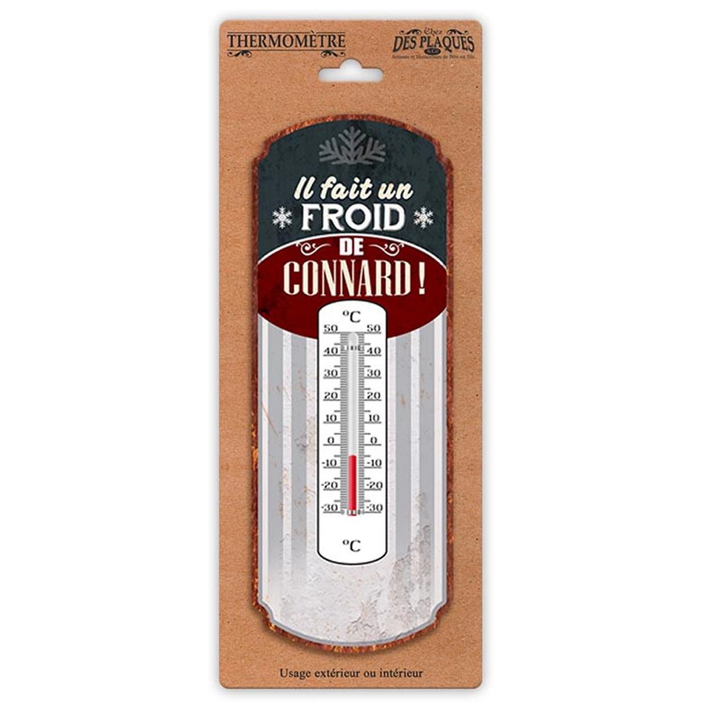 Les Trésors De Lily [A2929] - Humorous Metal Thermometer 'It's Freezing Asshole! ' Burgundy Gray - 25x10 Cm