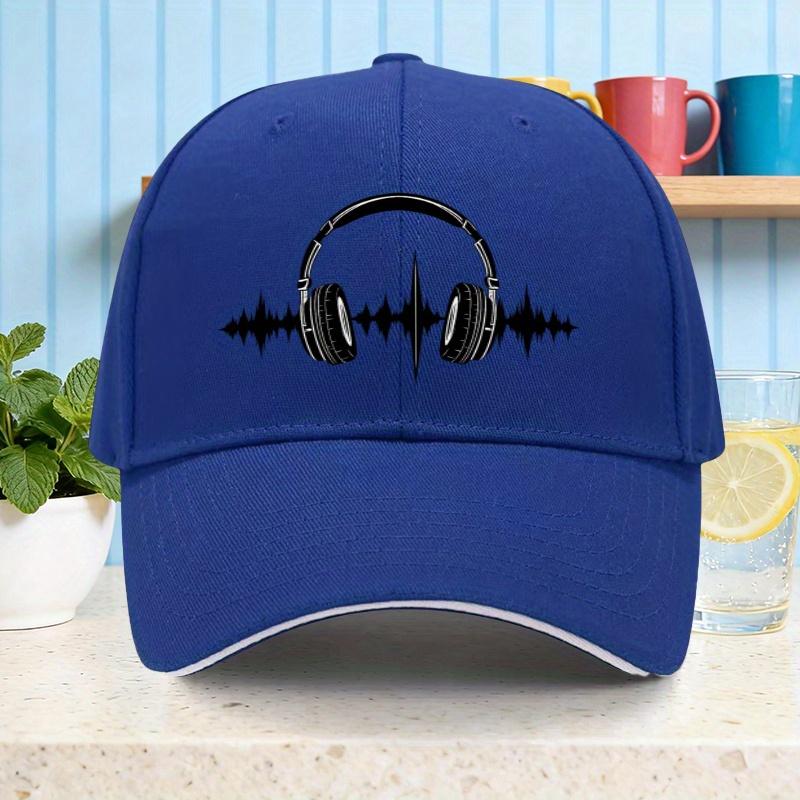 Headphone Soundwave Music Lovers Unisex Baseball Cap Polyester Casual Adjustable Hat