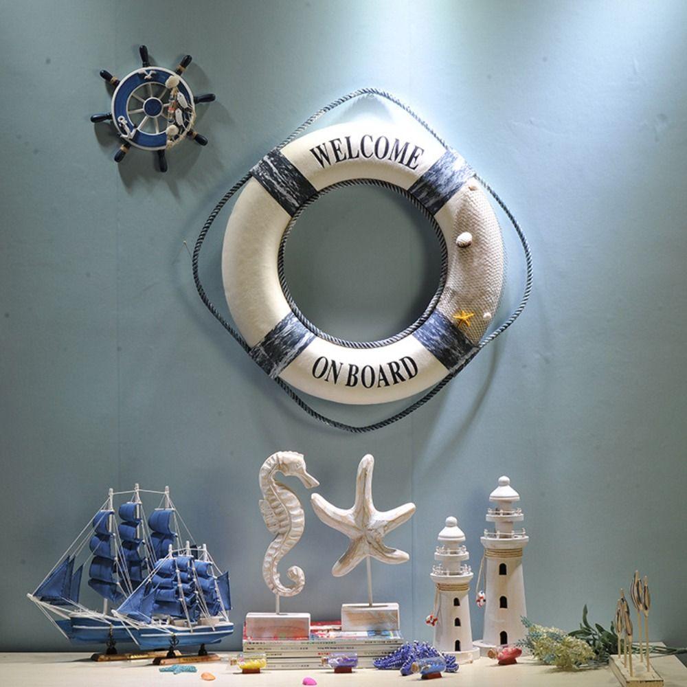 Conch Wood Carving Marine Starfish Sea Wood Sculptures Ornaments Living Room