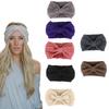 Fashion Winter Warm Women Crochet Headband Solid Color Bow Knot Knitted Ear Warmer Headwrap Hair Band #6